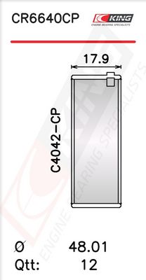Черупка на биелен лагер KING CR6640CP