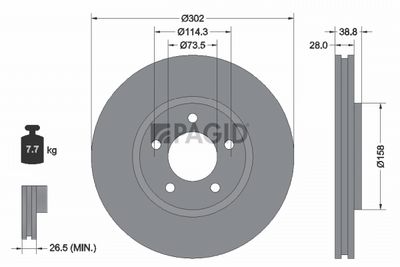 спирачен диск PAGID 50331N