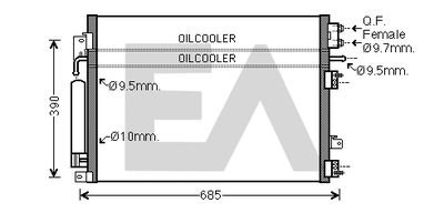 Конденсатор, кондиционер EACLIMA 30C12023 для CHRYSLER 300C