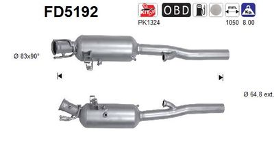 Filtr sadzy / filtr cząstek stałych, układ wydechowy AS FD5192