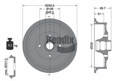 Brzdový buben BENDIX Braking BDM1010