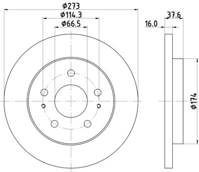 Тормозной диск HELLA 8DD 355 111-971 для DAIHATSU TERIOS