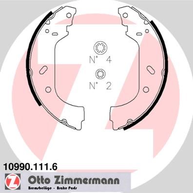 Комплект тормозных колодок ZIMMERMANN 10990.111.6 для CITROËN JUMPY