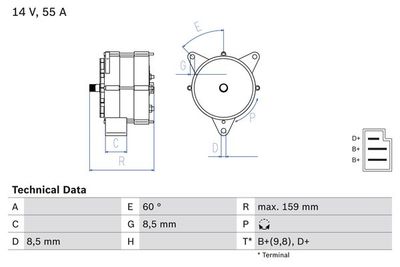 Генератор BOSCH 0 986 031 020 для MERCEDES-BENZ /8