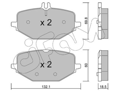 Brake Pad Set, disc brake 822-1274-0