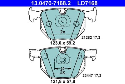 Комплект тормозных колодок, дисковый тормоз 13.0470-7168.2