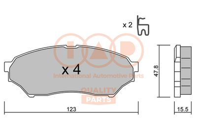 Комплект тормозных колодок, дисковый тормоз IAP QUALITY PARTS 704-12035P для MITSUBISHI PAJERO