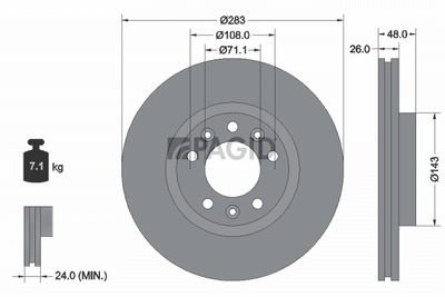 Tarcza hamulcowa PAGID 55325NC