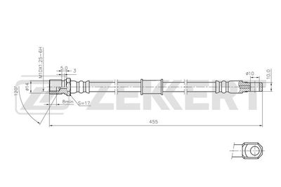 ZEKKERT BS-9075 Тормозной шланг  для GAZ (Газ)