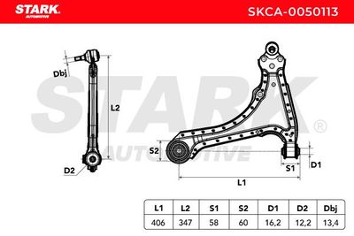 носач, окачване на колелата STARK SKCA-0050113