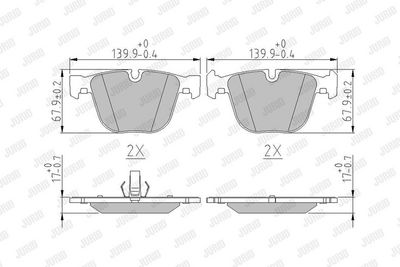 BREMSBELAGSATZ SCHEIBENBREMSE JURID 571991J 1