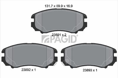 Zestaw klocków hamulcowych, hamulce tarczowe PAGID T1412N