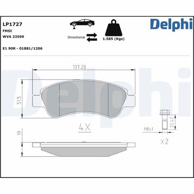 Brake Pad Set, disc brake LP1727