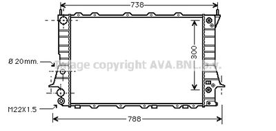 Радиатор, охлаждение двигателя AVA QUALITY COOLING AIA2078 для AUDI 100