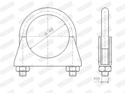 Klämma, avgassystem WALKER 82308