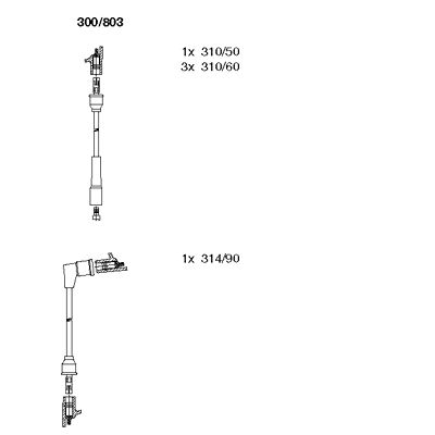 Комплект проводов зажигания BREMI 300/803 для TALBOT SOLARA