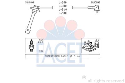 Комплект проводов зажигания FACET 4.9435 для TOYOTA PASEO