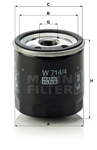 Масляный фильтр MANN-FILTER W 714/4 для FIAT MULTIPLA