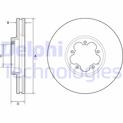 DELPHI BG9176C Тормозные диски DELPHI для FORD TOURNEO CUSTOM V362 Автобус (F3)