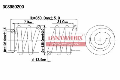 DYNAMATRIX DCS950200 Пружина подвески для VW JETTA II (19E, 1G2, 165)