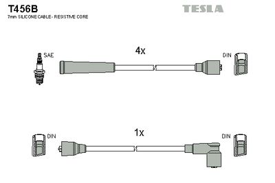 Комплект проводов зажигания TESLA T456B для SUZUKI SUPER