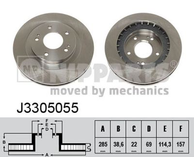 NIPPARTS J3305055 Тормозные диски  для MITSUBISHI PAJERO (Митсубиши Пажеро)