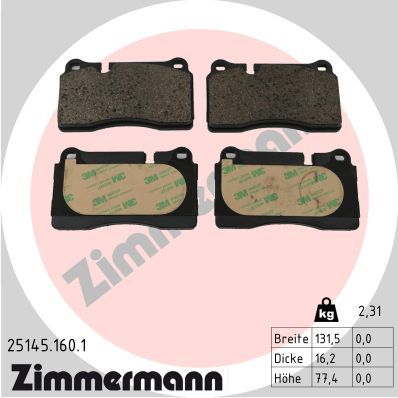 Brake Pad Set, disc brake 25145.160.1