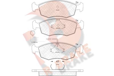 Комплект тормозных колодок, дисковый тормоз R BRAKE RB1227 для FIAT PALIO