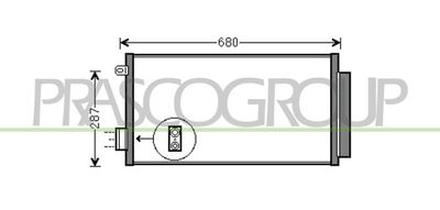 Конденсатор, кондиционер PRASCO FT040C002 для FIAT 500L