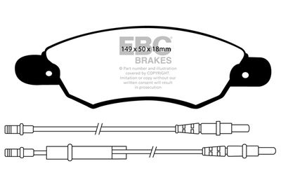 Комплект тормозных колодок, дисковый тормоз EBC Brakes DP1370 для CITROËN C5