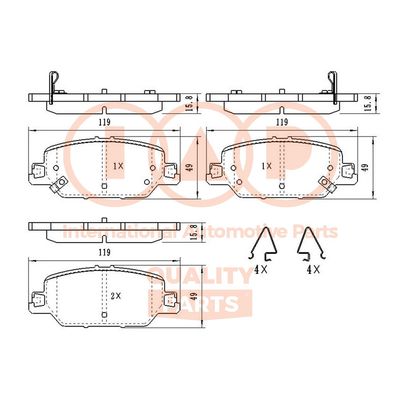 Комплект тормозных колодок, дисковый тормоз IAP QUALITY PARTS 704-06068 для HONDA CR-V