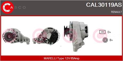 CASCO CAL30119AS Генератор  для RENAULT 4 (Рено 4)
