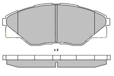 E.T.F. 12-1647 Тормозные колодки и сигнализаторы для TOYOTA HILUX VII Пикап (_N1_, _N2_, _N3_) 2.5 D-4D (KUN15_)