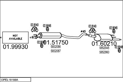 SISTEM DE ESAPAMENT MTS OPEL18188A054924