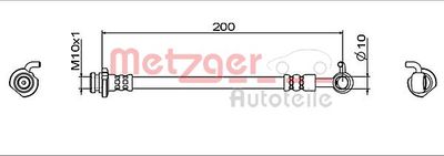 METZGER 4112006 Тормозной шланг для NISSAN QASHQAI II SUV (J11, J11_) 1.6 dCi