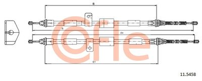 Тросик, cтояночный тормоз COFLE 92.11.5458 для FORD KA