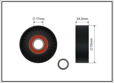 Tensioner Pulley, V-ribbed belt 16-90