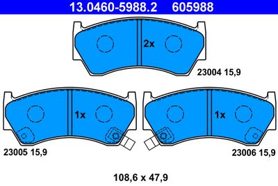 Комплект тормозных колодок, дисковый тормоз 13.0460-5988.2