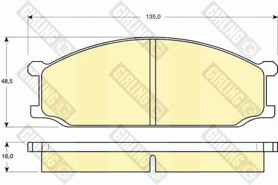 Комплект тормозных колодок, дисковый тормоз GIRLING 6102049 для MITSUBISHI L300