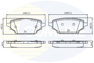 комплект спирачно феродо, дискови спирачки COMLINE CBP01000