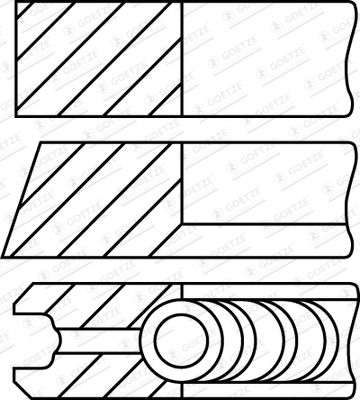 Комплект поршневых колец GOETZE ENGINE 08-145106-00 для FIAT SEICENTO