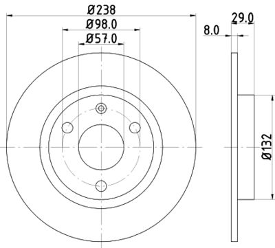 Тормозной диск HELLA 8DD 355 101-451 для CITROËN SAXO