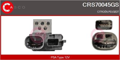 Předřazený odpor, elektromotor (ventilátor chladiče) CASCO CRS70045GS