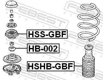 Suspension Strut Support Mount HSS-GBF