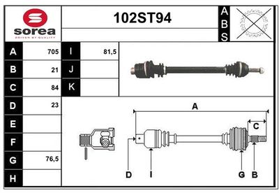 STARTCAR 102ST94 Сальник полуоси  для RENAULT CLIO I (B/C57_, 5/357_) 1.4 (B/C57T, B/C57Y)