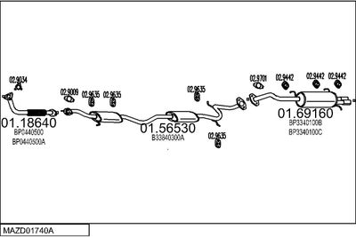 SISTEM DE ESAPAMENT MTS MAZD01740A018838