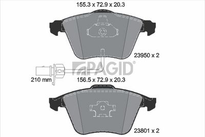 Zestaw klocków hamulcowych, hamulce tarczowe PAGID T1487N