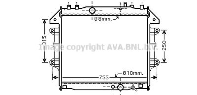 Радиатор, охлаждение двигателя AVA QUALITY COOLING TO2432 для TOYOTA HILUX