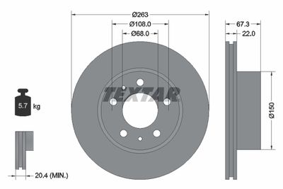 Тормозной диск TEXTAR 92018600 для VOLVO 240