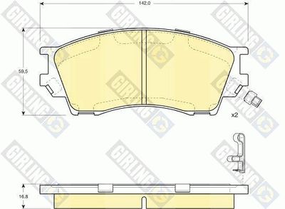Комплект тормозных колодок, дисковый тормоз GIRLING 6132309 для MAZDA XEDOS